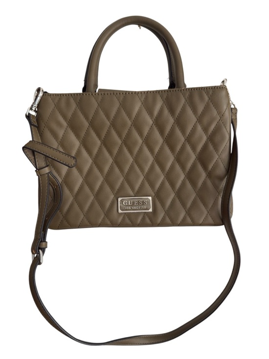 Guess Handbags - Guess Quilted Olive Top Handle Crossbody Bag